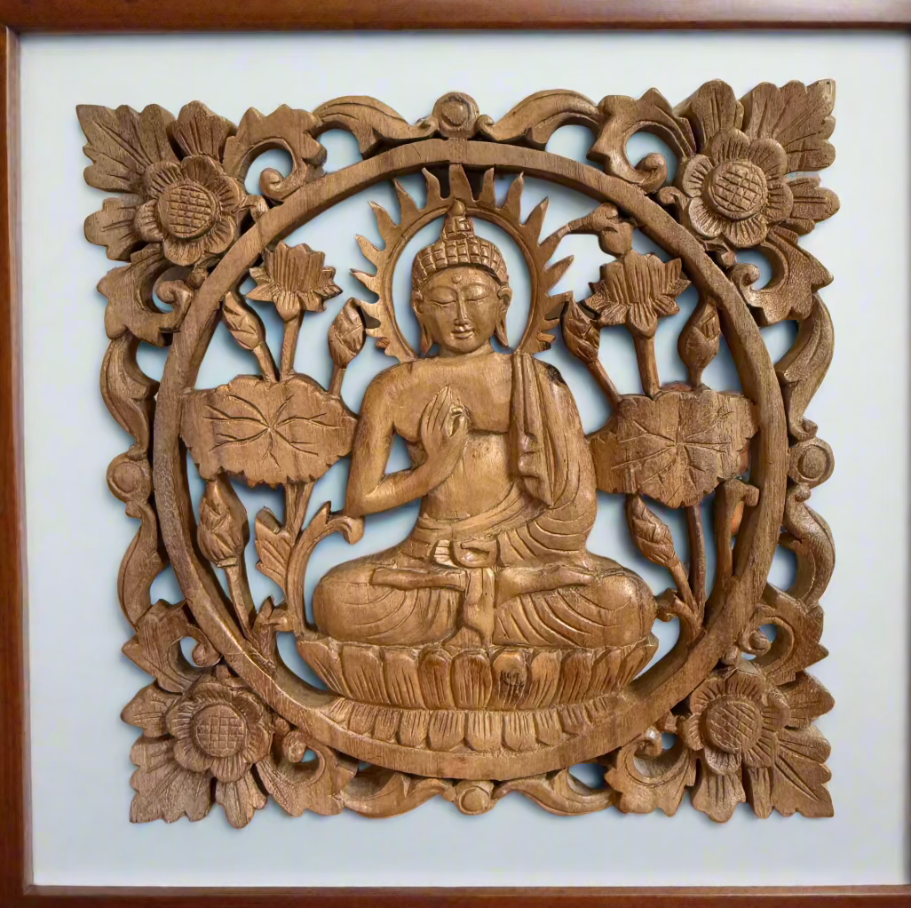 Hand carved Teaching Buddha