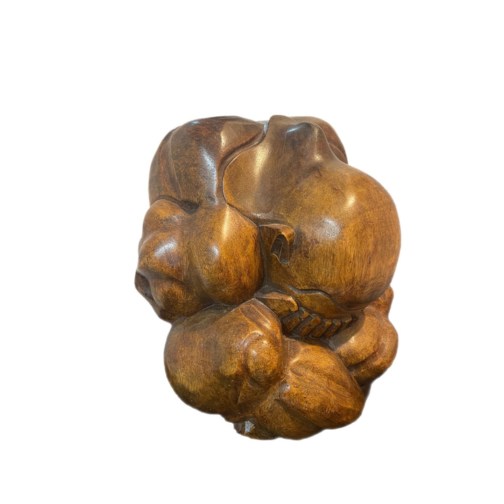 Hand Carved Wooden Weeping Yogi