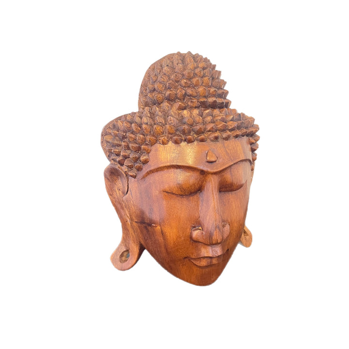Hand Carved Wooden Tibetan Buddha Mask