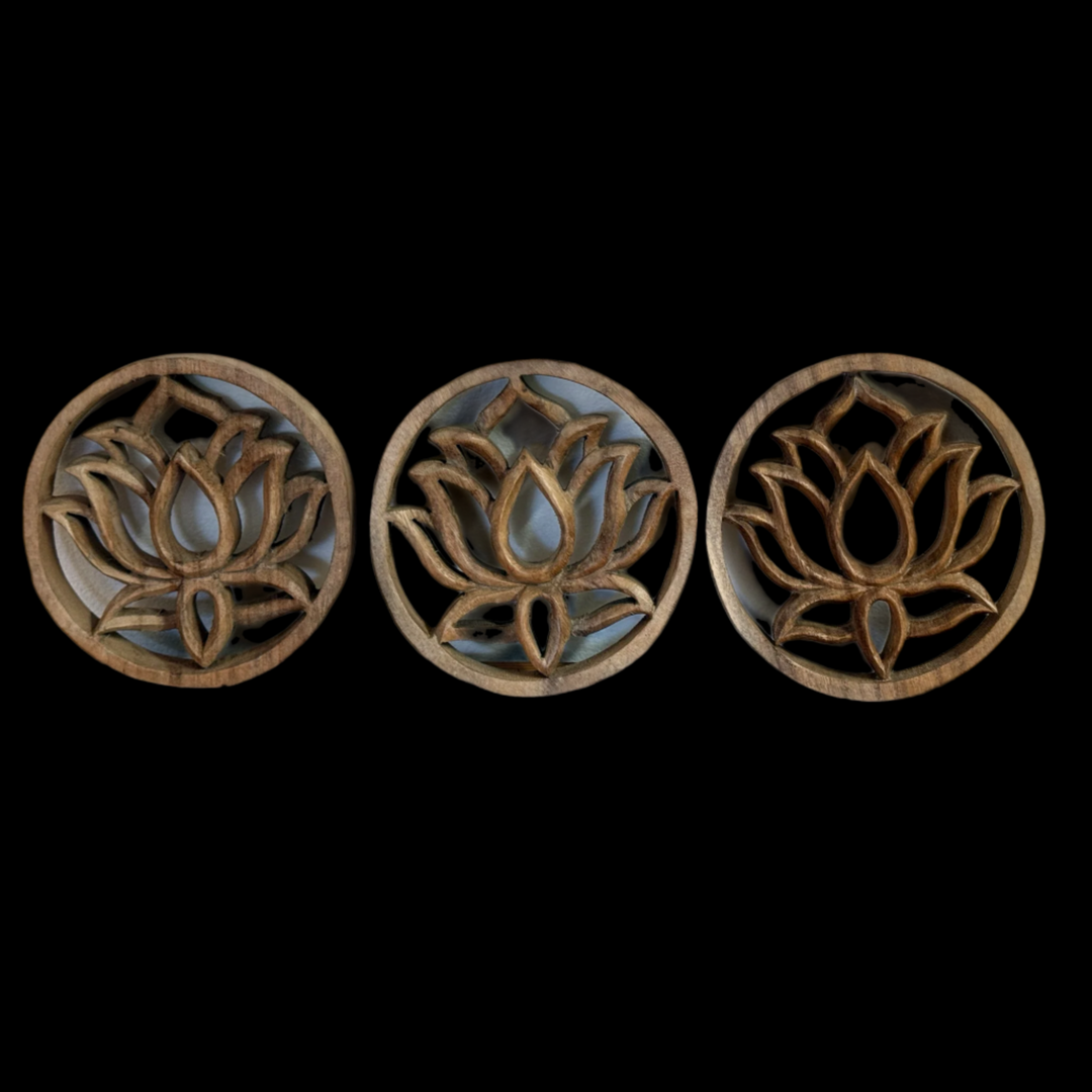 Hand Carved Mandala Lotus Flower