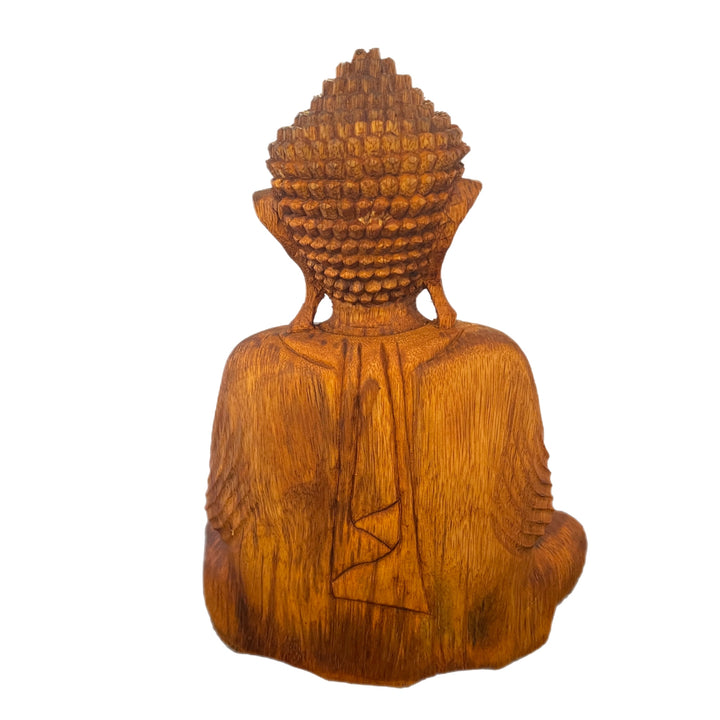Hand Carved Wooden Tibetan Buddha Meditation Statue
