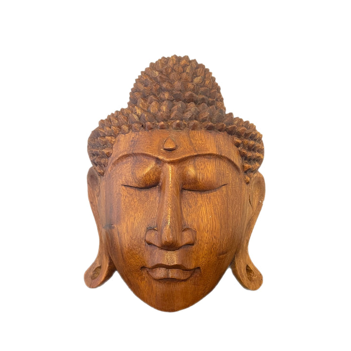 Hand Carved Wooden Tibetan Buddha Mask