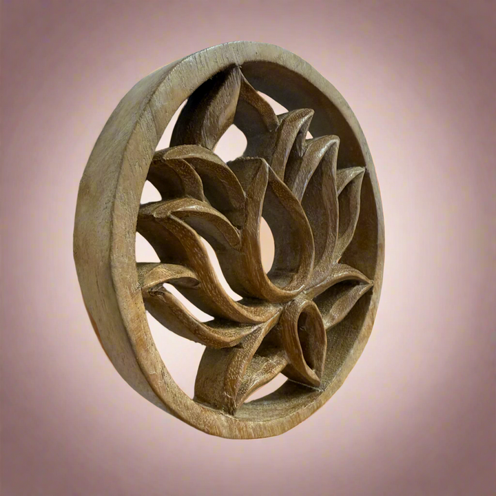 Hand Carved Mandala Lotus Flower