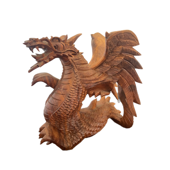 Hand Carved Wooden Dragon Statue