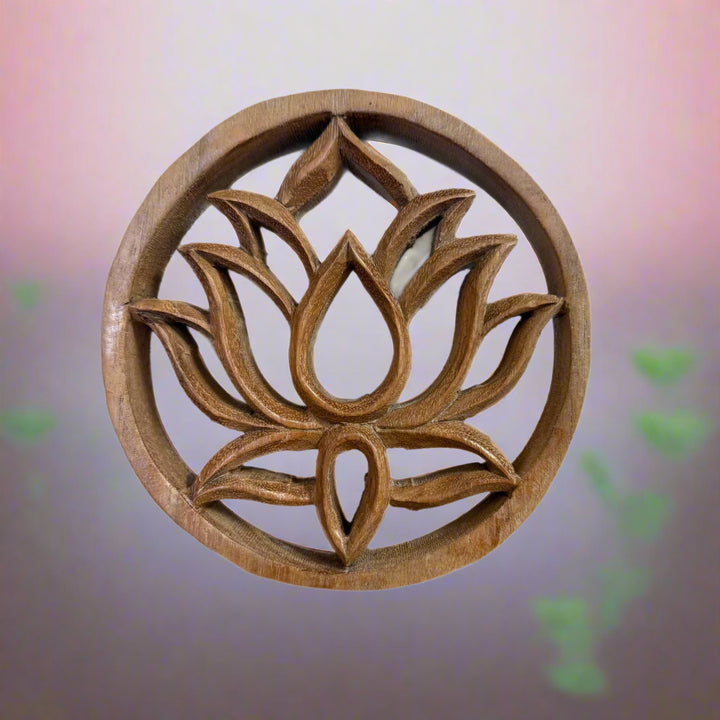 Hand Carved Mandala Lotus Flower