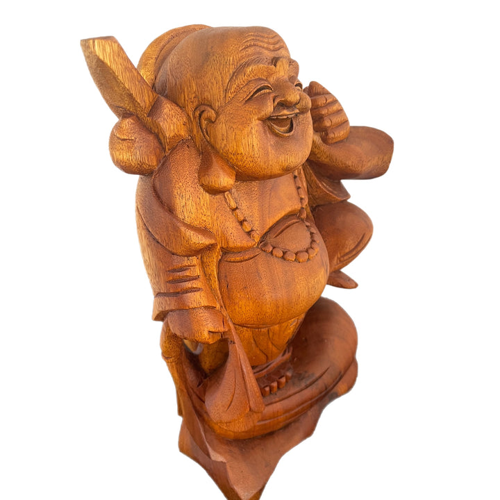 Hand Carved Wooden Travelling Buddha