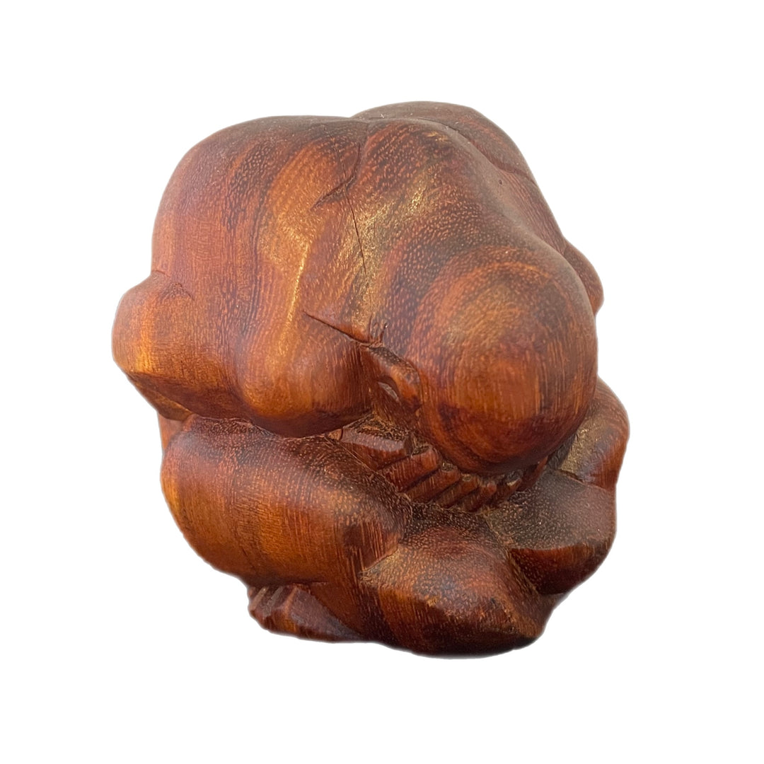 Hand Carved Wooden Weeping Yogi