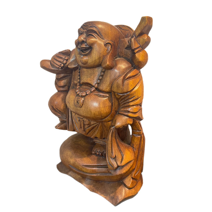 Hand Carved Wooden Travelling Buddha