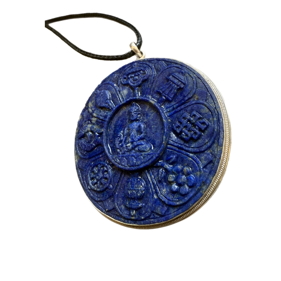 Hand Carved Lapis Necklace