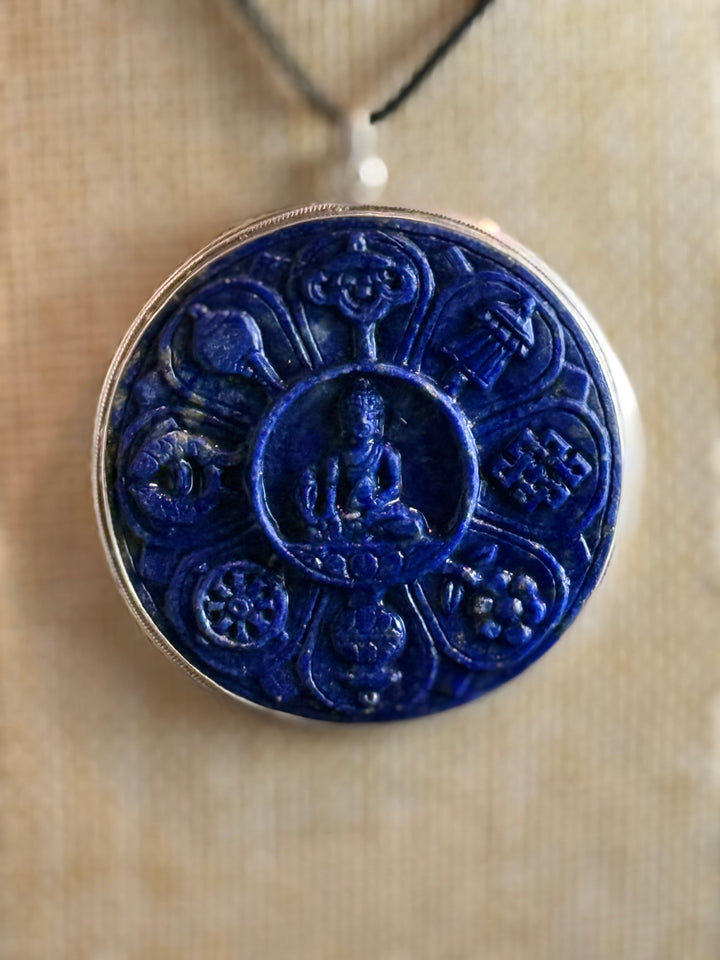 Hand Carved Lapis Necklace