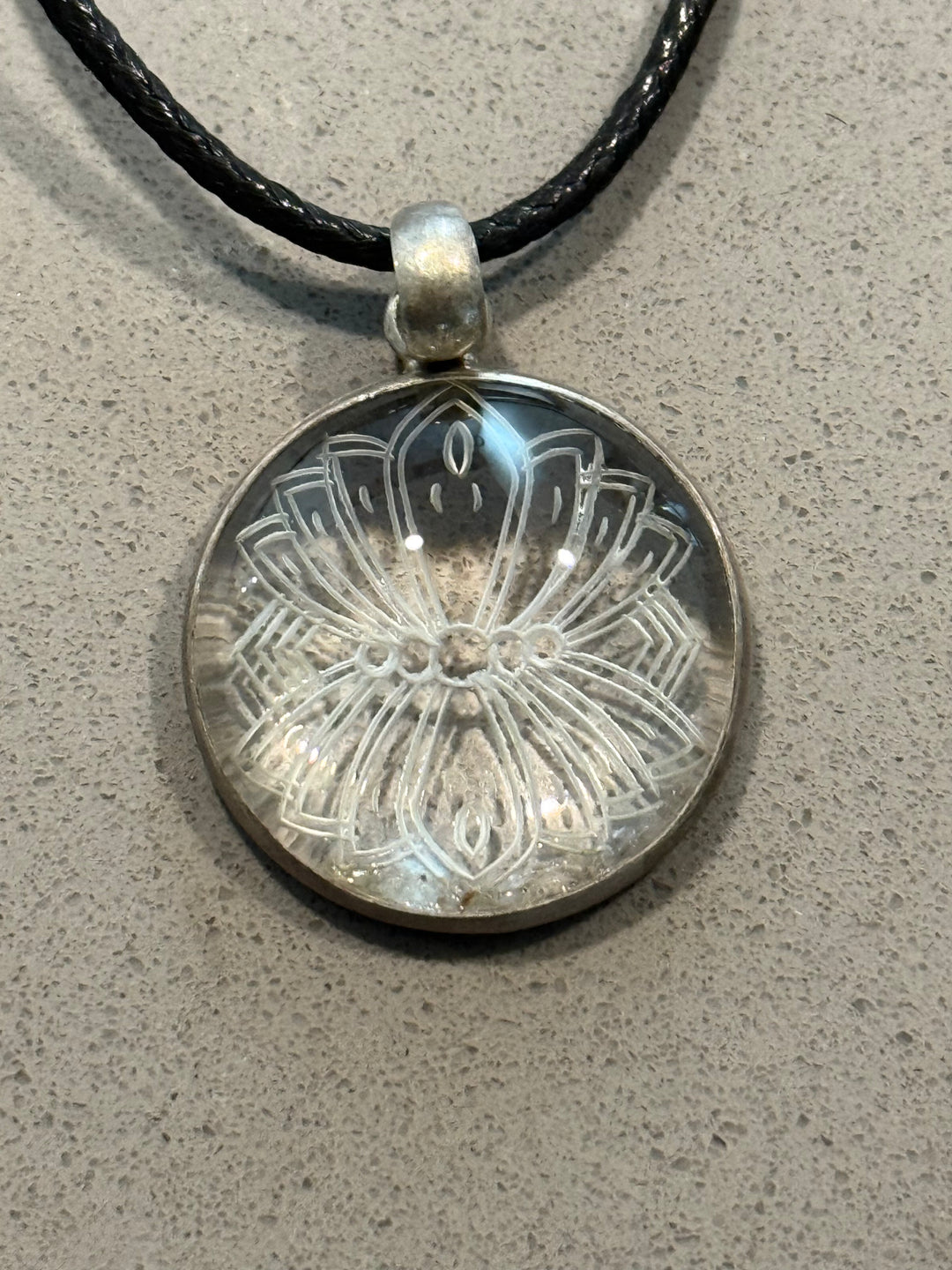 Lotus hand carved in Quartz
