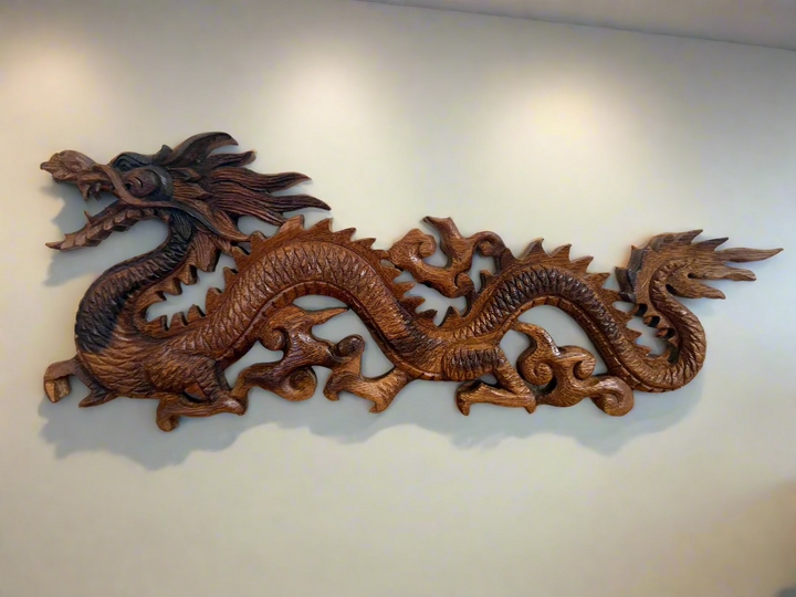 Hand Carved Dragon Plaque