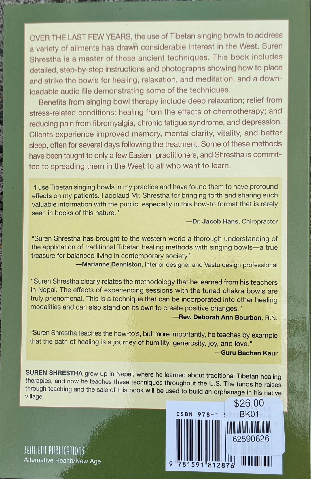 How to Heal With Singing Bowls  -Tibetan Sound Healing Book - by Suren Shrestha