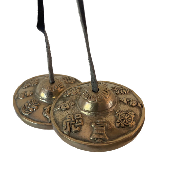 Handcrafted Tingsha Bell with Auspicious Symbols