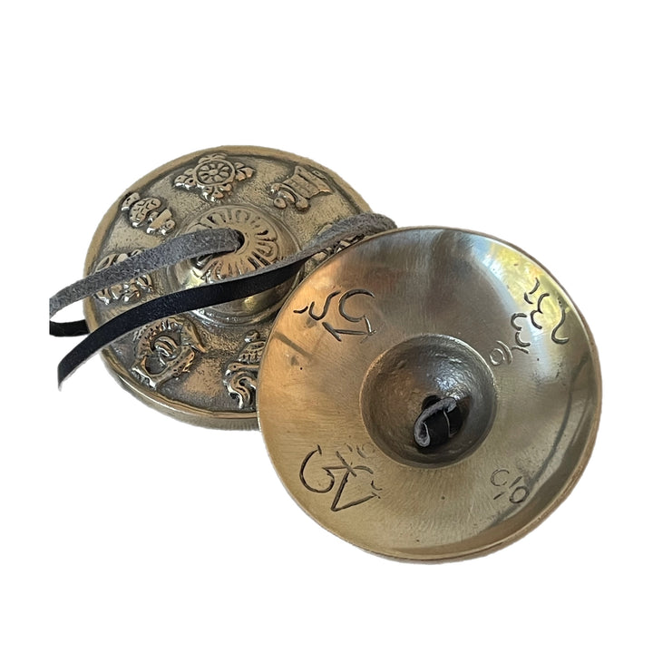 Handcrafted Tingsha Bell with Auspicious Symbols