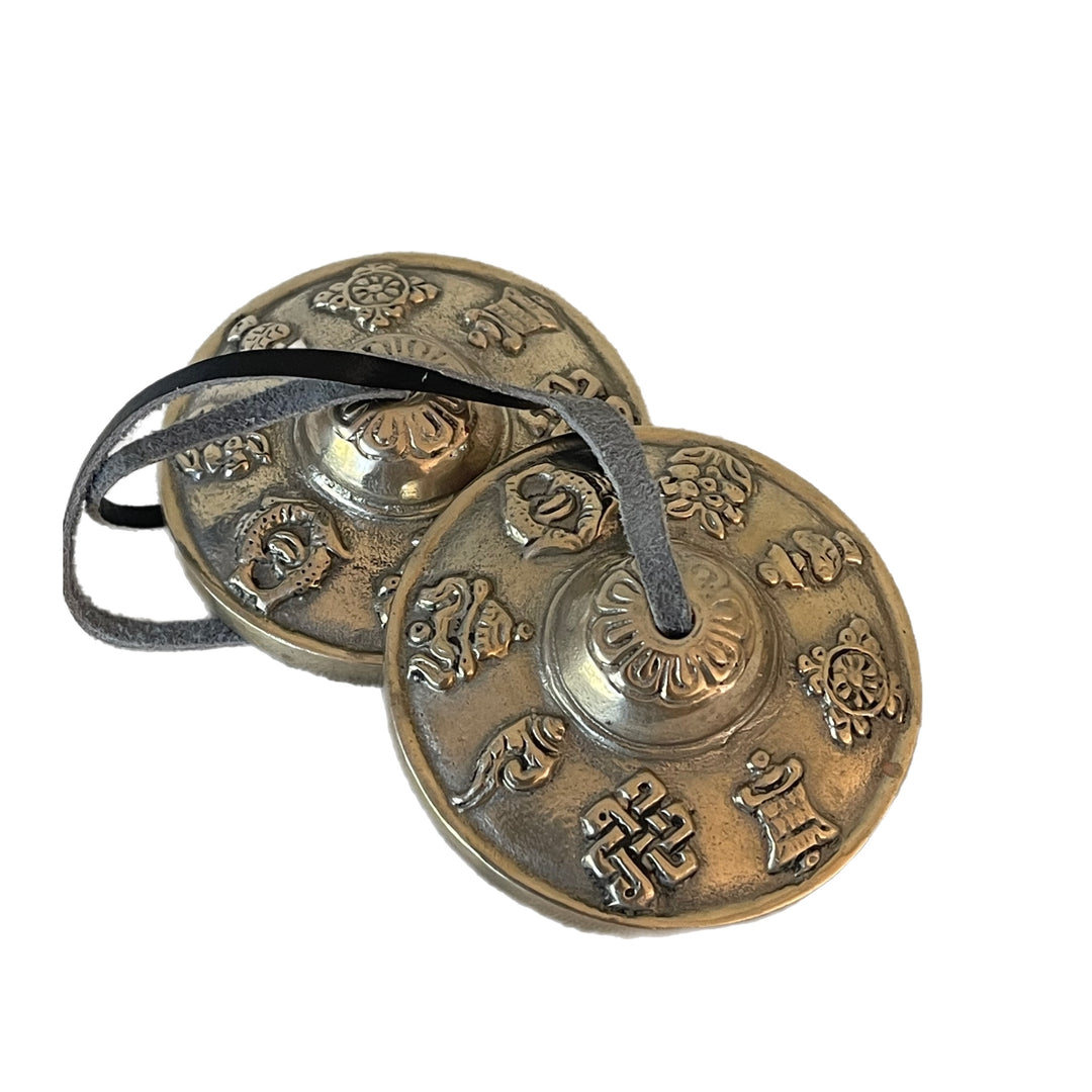 Handcrafted Tingsha Bell with Auspicious Symbols